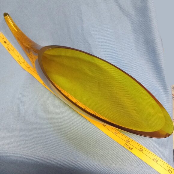 HTF Vintage MCM Blenko Hand Blown Glass 964L Cornucopia Horn in Amber  euc 6575 - Picture 4 of 6